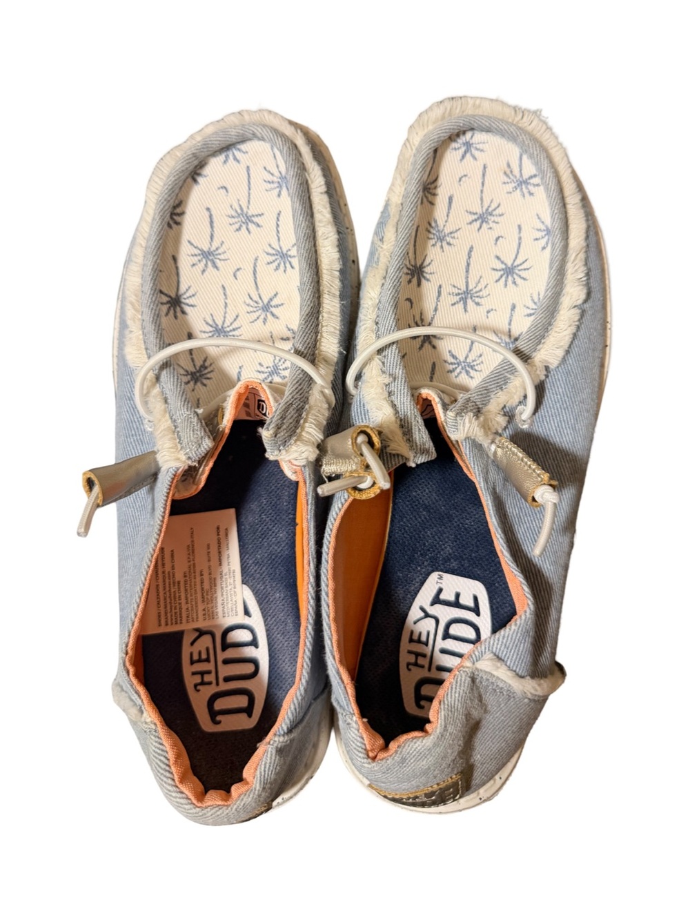 Hey Dude Ladies Light Blue Canvas Slip-On Shoes - Casual Comfort
